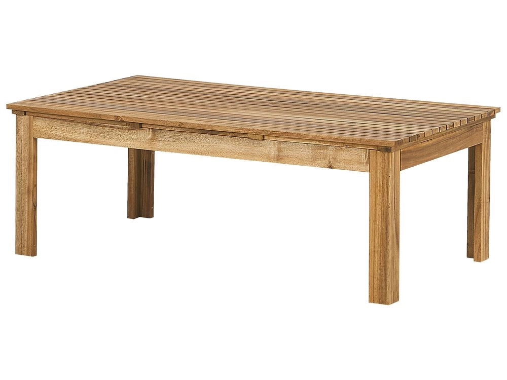 Set Conversazione Giardino Legno Acacia Cuscini Neri Moderno Esterno 4 Posti con Tavolino