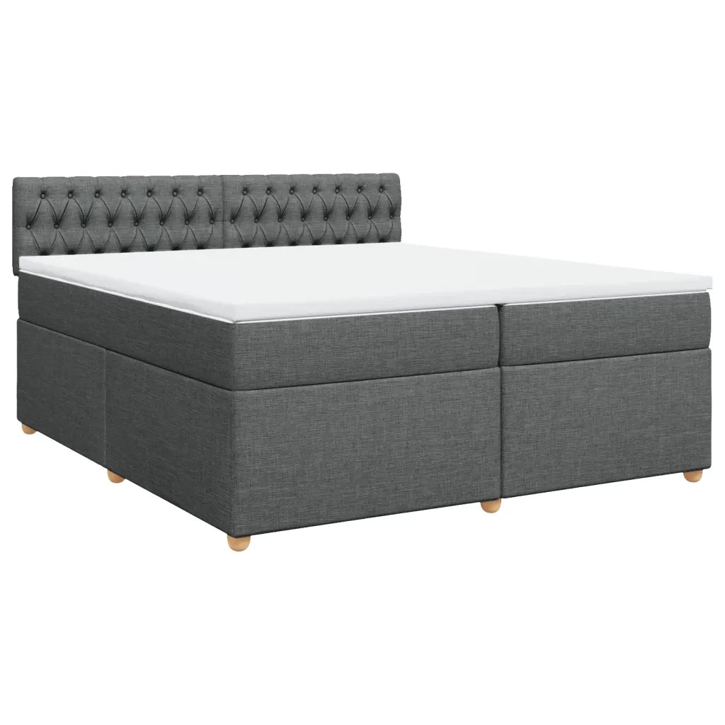 Giroletto a Molle con Materasso Grigio Scuro 200x200 cm Tessuto 3286795
