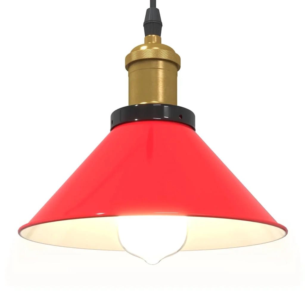 Lampada a sospensione vintage regolabile per cucina/soggiorno 22 x 10 cm altezza regolabile metallo rosso lucido 02_0058016