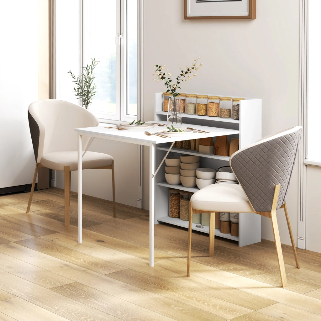 Tavolo Pieghevole da Pranzo con Ala Abatible ¨C zephmum ¨C Bianco 78,5x91x93 cm