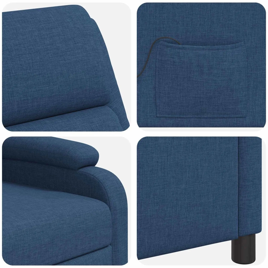 Divano Sedia-Poltrona Massaggiante Blu Tessuto 658764