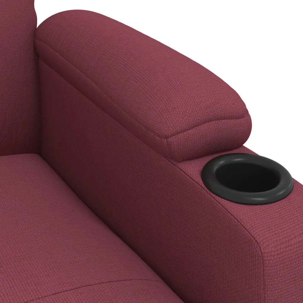 Poltrona Elettrica Reclinabile Rosso Vino in Tessuto 3098842