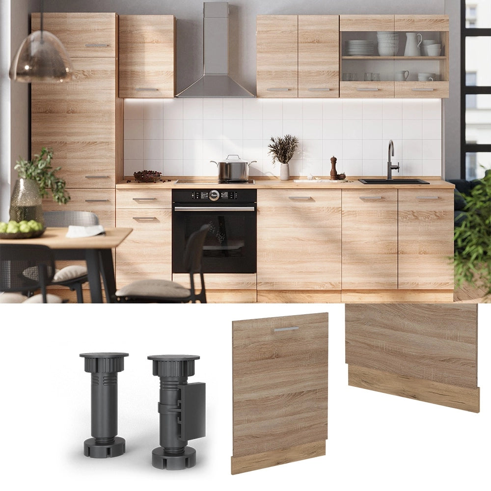 Pannello frontale della lavastoviglie R-Line Sonoma/Rovere dorato 60 cm senza piano di lavoro Vicco