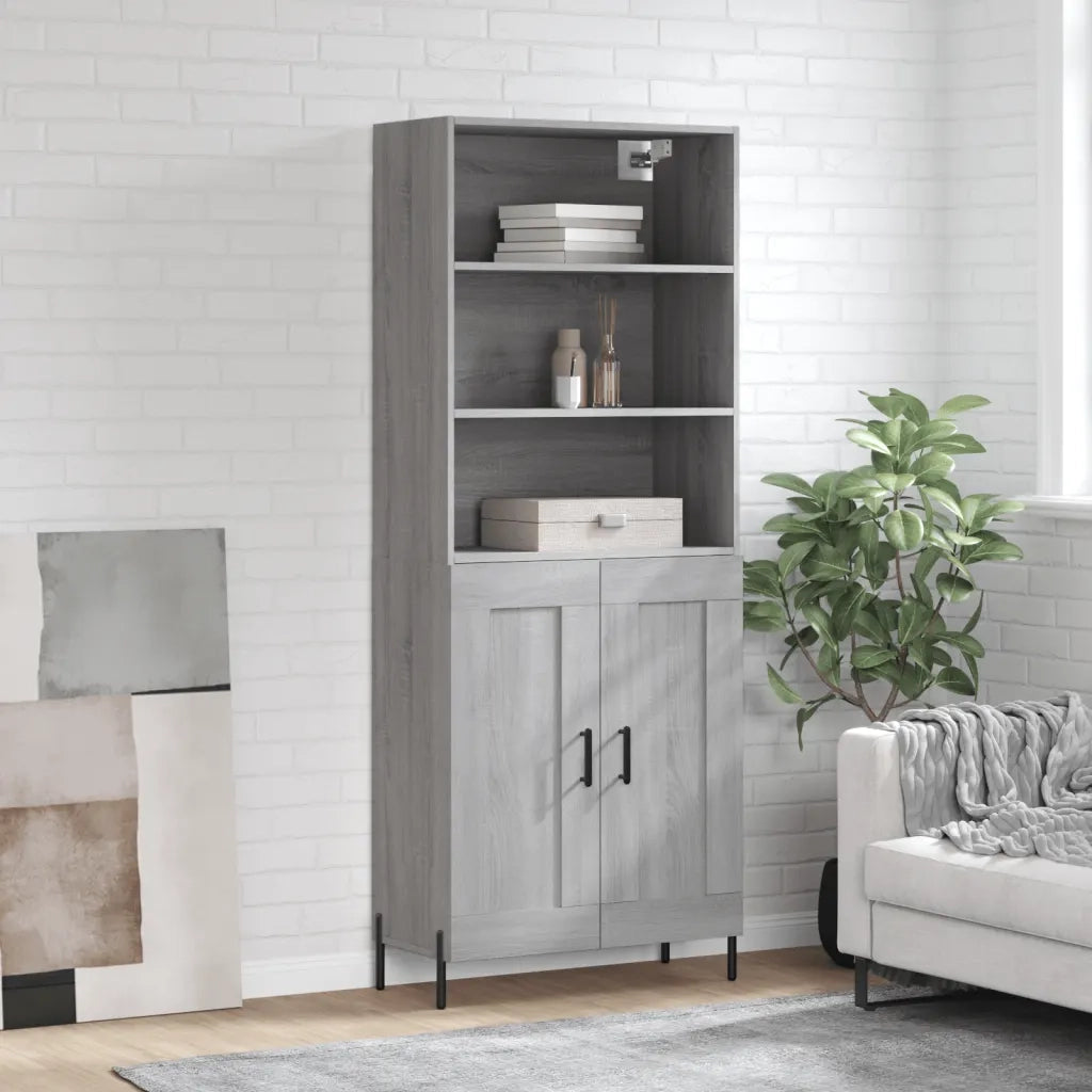 Credenza Grigio Sonoma 69,5x34x180 cm in Legno Multistrato 3189971
