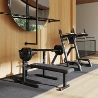 Macchina Pettorali ad Altezza Regolabile in Acciaio, 150x150x60-85 cm, Nero