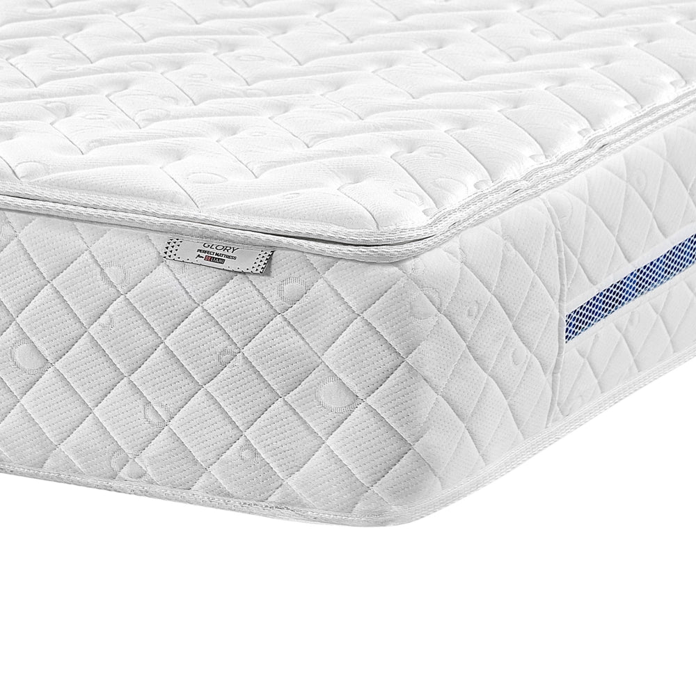 Materasso a molle insacchettate bianco rigido 160 x 200 cm in poliestere con memory foam di raffreddamento con cerniera