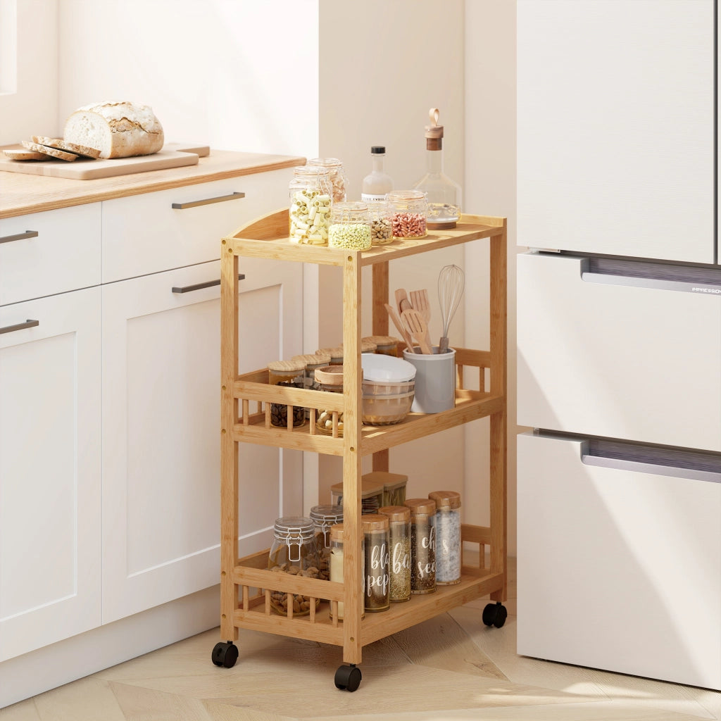Tavolino a rotelle in bamb¨´ ¨C zephmum ¨C 53x30,5x83cm