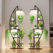 Supporto per piante per interni con lampade per la coltivazione - 6 livelli alto supporto per piante 160 cm - Display supporto per piante a forma di mezzaluna multipla (2 pezzi)