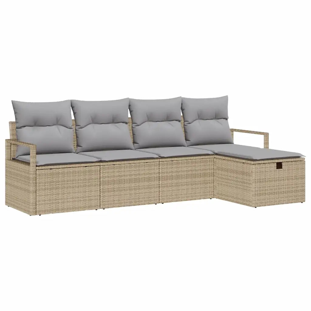 Set di divani 5 pcs Beige e Grigio Chiaro polyrattan 3359159