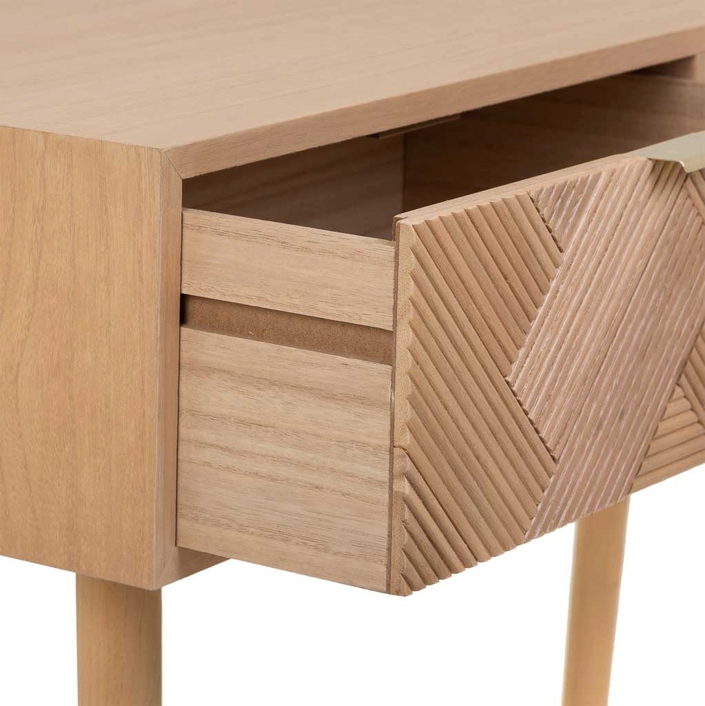 Mobile da ingresso in legno con 2 cassetti marroni 99x34x78