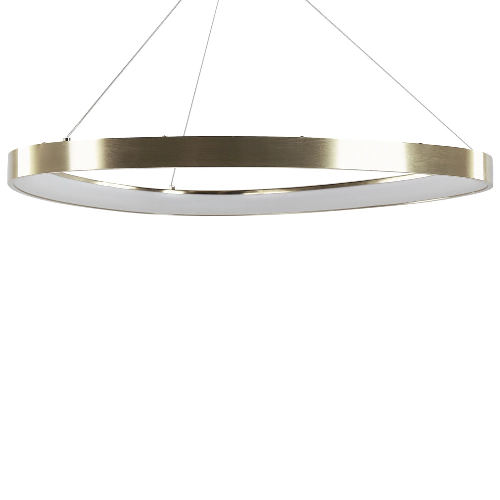 Lampada a sospensione in metallo dorato con luce a LED integrata novità forma rotonda a sospensione moderna illuminazione glamour
