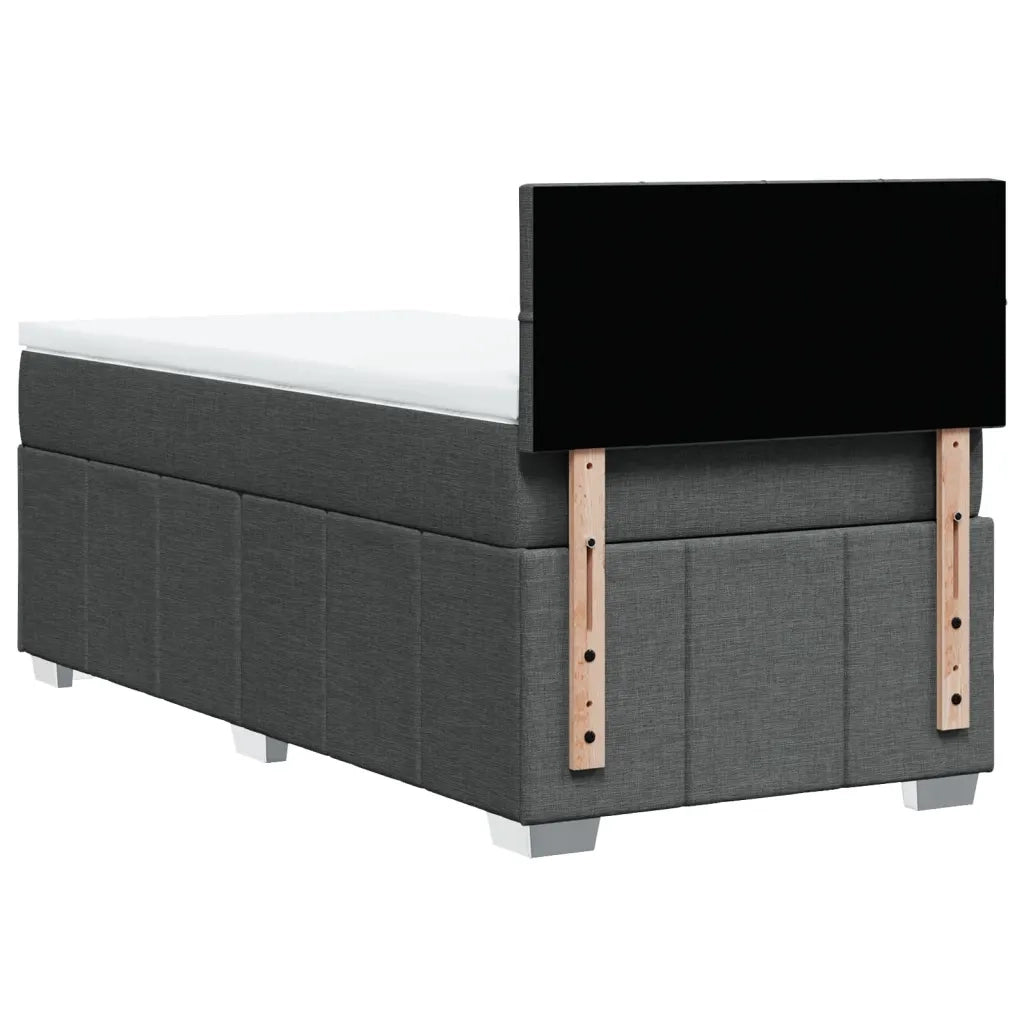 Giroletto a Molle con Materasso Grigio Scuro 100x200 cm Tessuto 3286980