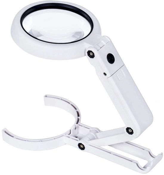 Verglassio con luce - Ideale per la lettura - Bianco - 5X 11X ingrandimento - Adatto per gioielli - Perfetto per la vista