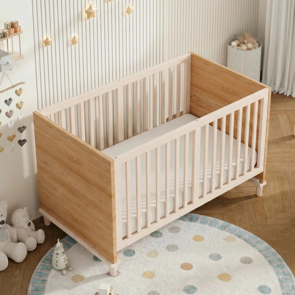 LETTO Baby con altezza regolabile 5 posizioni 144x74x87 cm Legno naturale