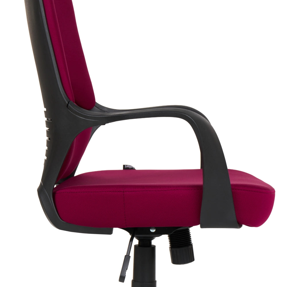 Sedia da ufficio in tessuto girevole regolabile in altezza reclinabile in schiuma stampata a iniezione colore bordeaux
