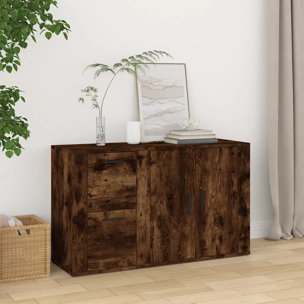 Credenza-Buffet-Armadio da cucina Rovere Fumo 100x33x59,5 cm in Legno Multistrato