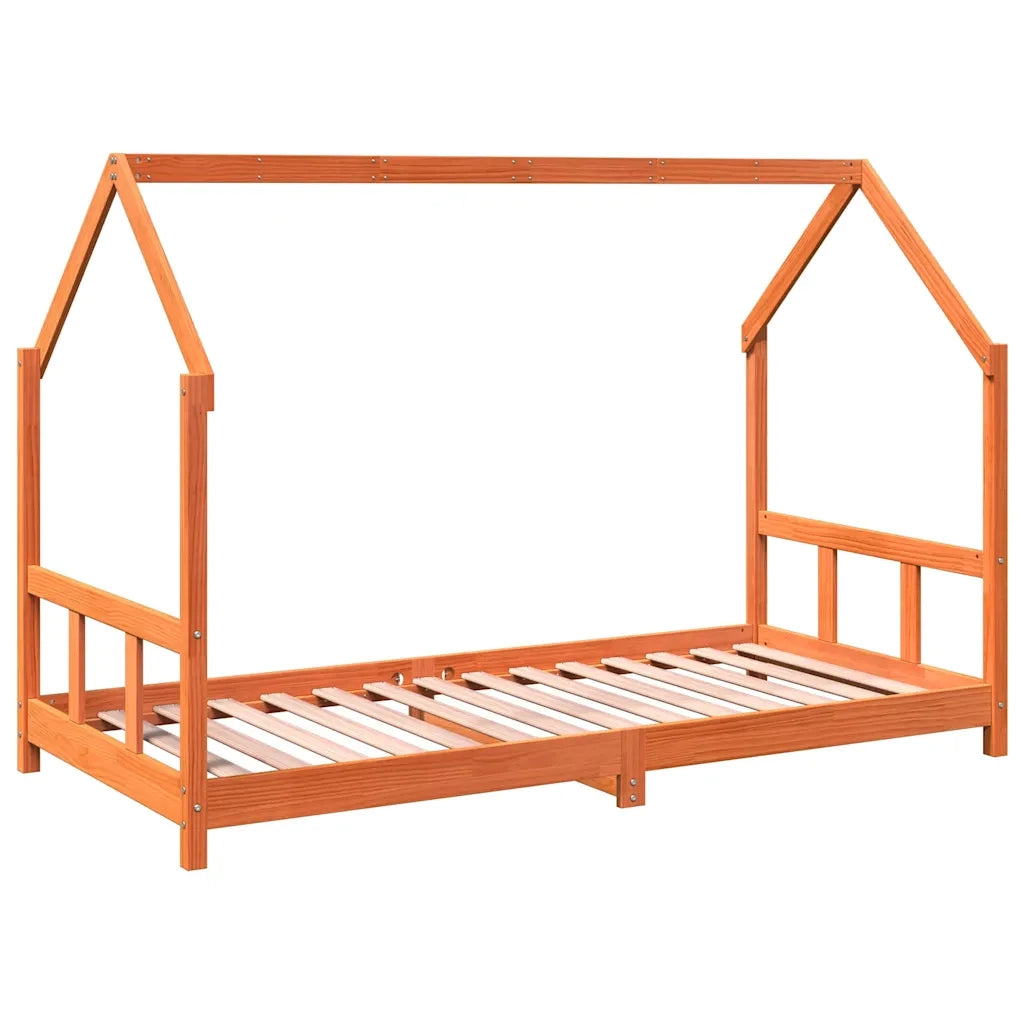 Giroletto per Bambini-Struttura Letto Bambini Marrone Cera 90x190cm Legno Massello Pino 811064