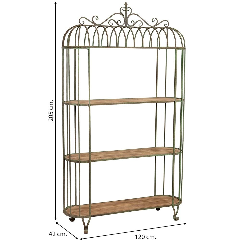 Scaffale a gabbia in ferro invecchiato 120x42x205h cm