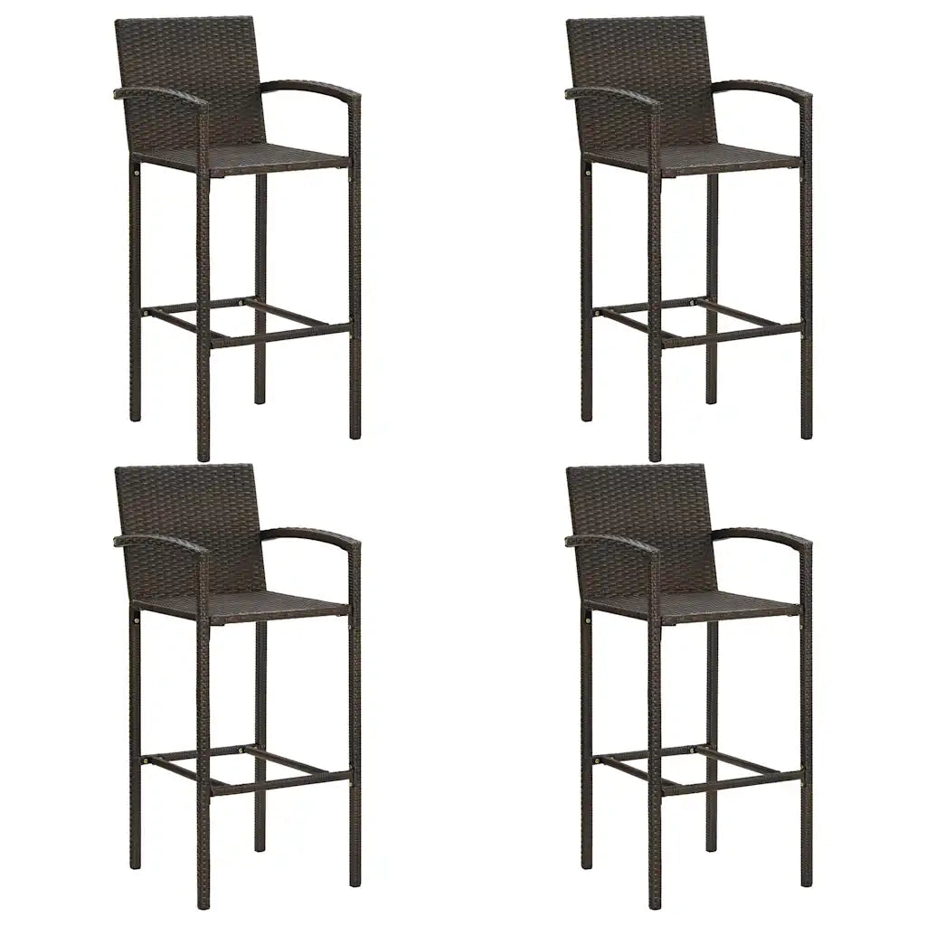 Set da Bar da Giardino 5 pz in Polyrattan Marrone 3064771