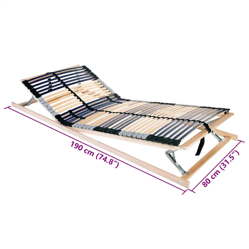 vidaXL Base a doghe Marrone 80 x 190 cm Legno massello di faggio