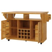 Carrello da cucina con vani aperti; ripiani regolabili e sponde abbattibili; per cucina e sala da pranzo; 142.5 × 80 × 95 cm