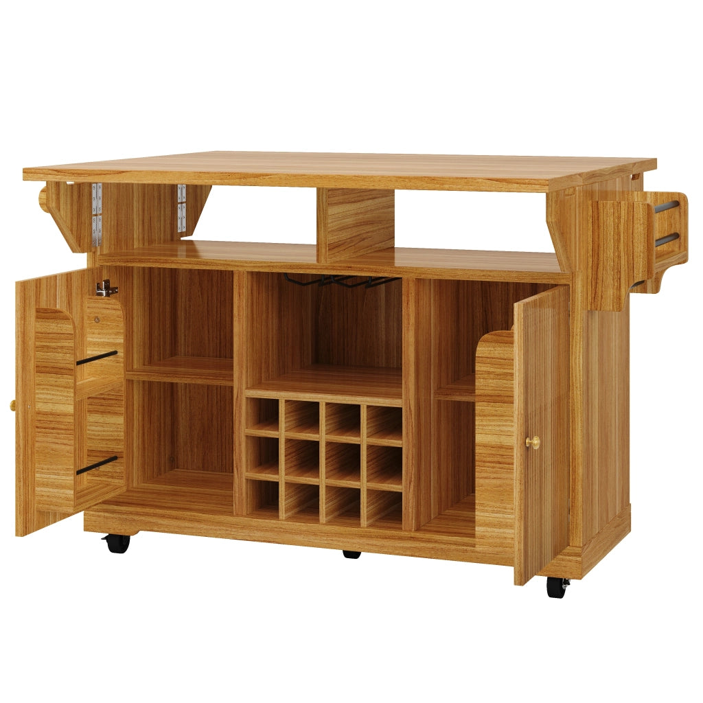 Carrello da cucina con vani aperti; ripiani regolabili e sponde abbattibili; per cucina e sala da pranzo; 142.5 × 80 × 95 cm