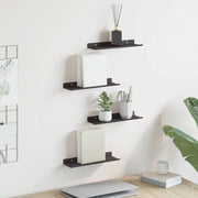 Mensola sospesa 4 pcs Nero 30 x 9 x 2,5 cm Acciaio 8003937
