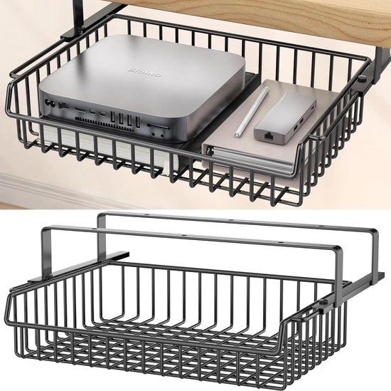 Bureaulade a scomparsa - design di apertura - organizzatore per ufficio - 1 pezzo - nero - metallo