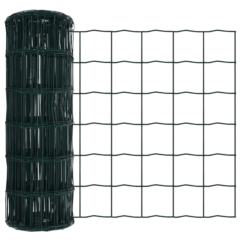 Euro Fence con 13 Post 0.8x25 m Acciaio Zincato Verde