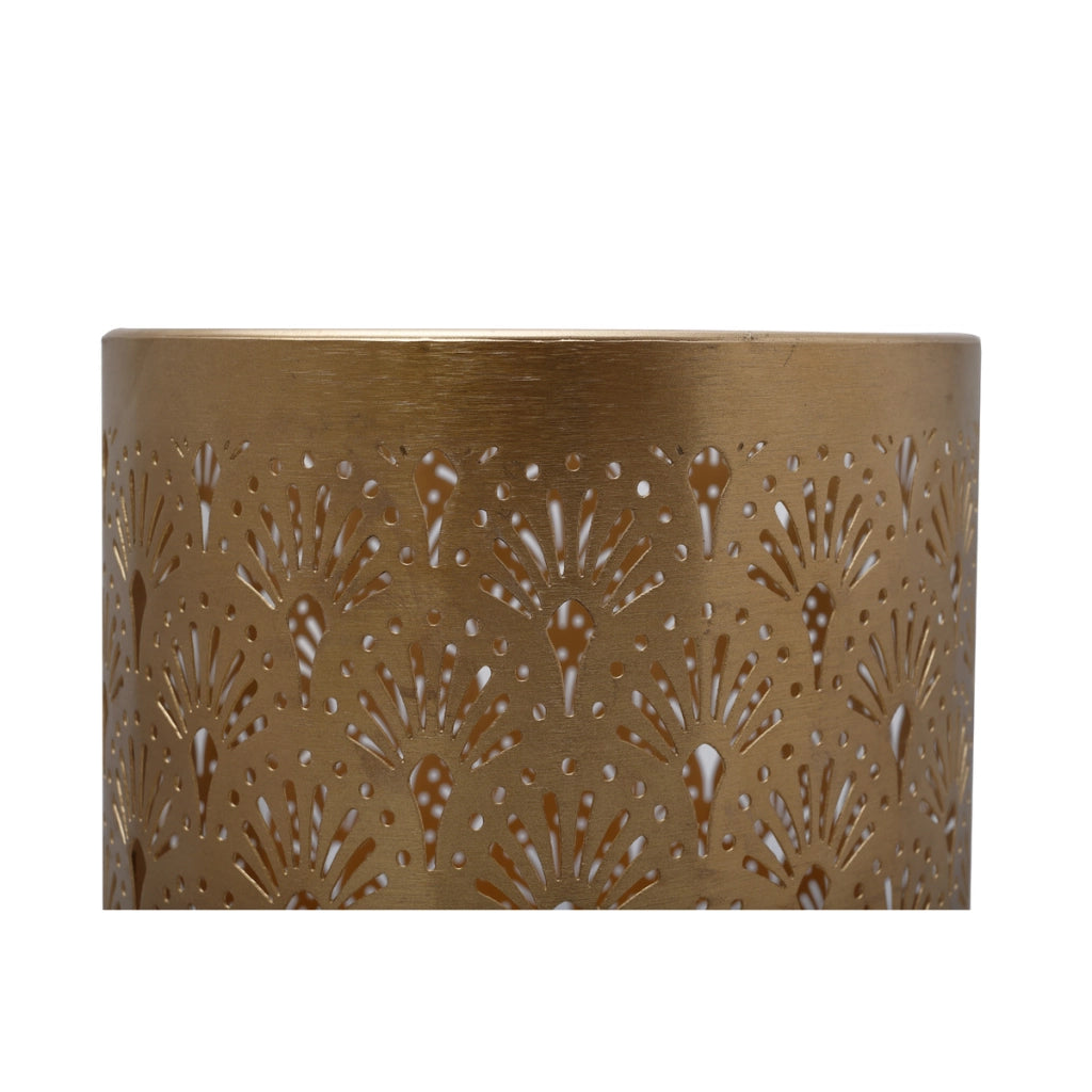Vaso da terra Art Deco in ferro color amarena e oro
