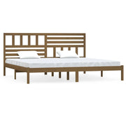 Letto matrimoniale | Letto per adulti | Giroletto senza Materasso Ambra in Legno di Pino 200x200 cm