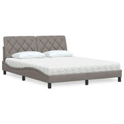 Letto con Materasso Tortora 160x200 cm in Tessuto 3310752