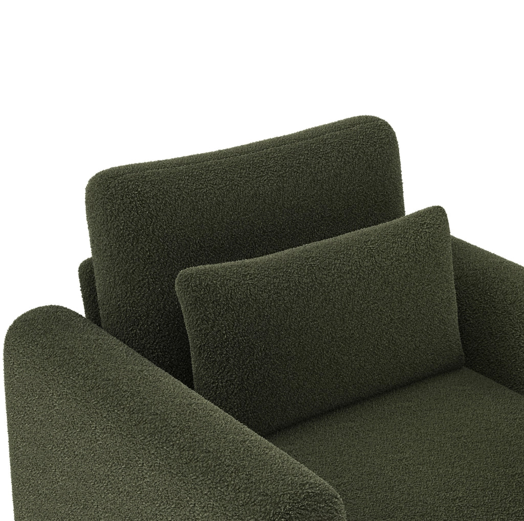 Poltrona relax 87x83x88，5 cm in tessuto peluche verde