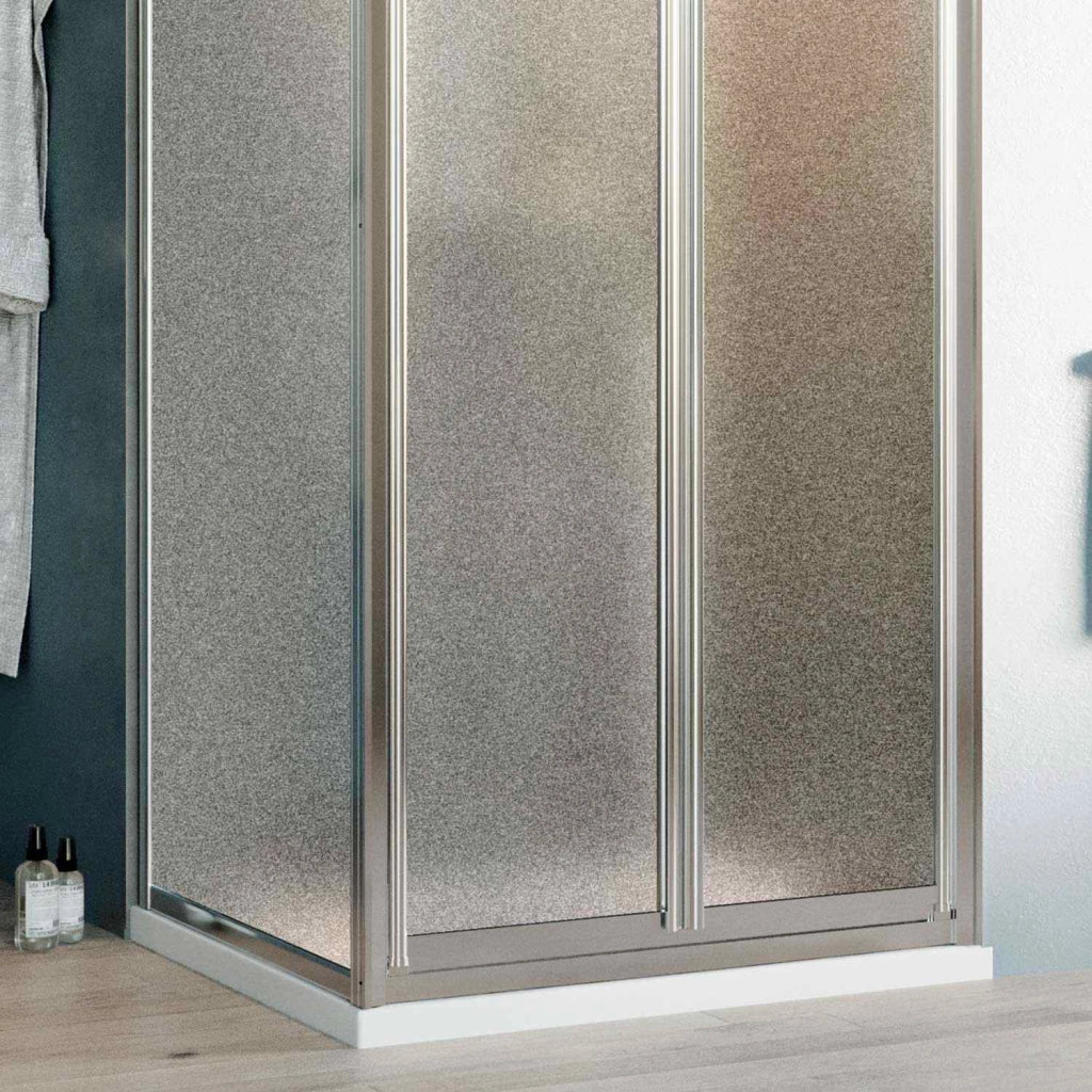 Box Doccia Angolare 70x90CM H198 Cristallo Stampato C Fisso+Saloon 2 Ante Battente 90 mod. West