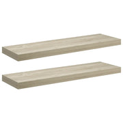2 pz Scaffali a Parete | Ripiano a parete | Mensole a Parete Rovere 80x23,5x3,8 cm in MDF