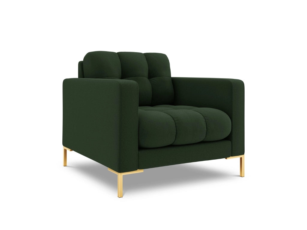 Cosmopolitan Design - Poltrona "Bali" in tessuto strutturato verde scuro 