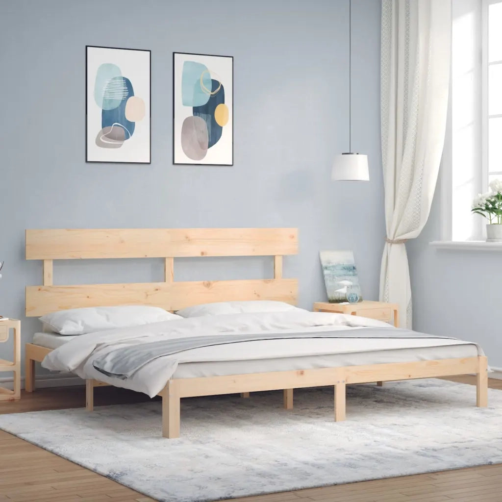 Giroletto con Testiera Super King Size in Legno Massello 3193546
