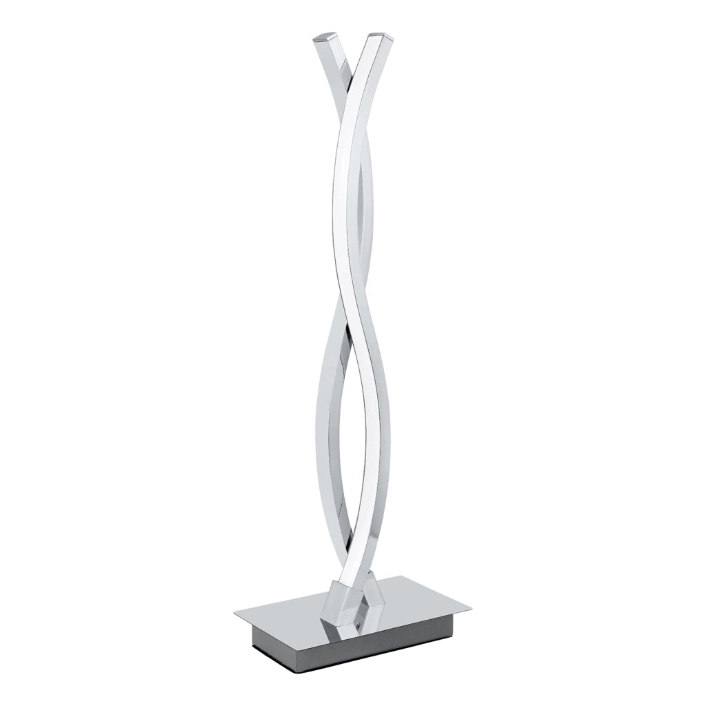 Lampada Da Tavolo Moderna Lasana 2 Acciaio Cromo 2 Luci Led Integrato 5,5W
