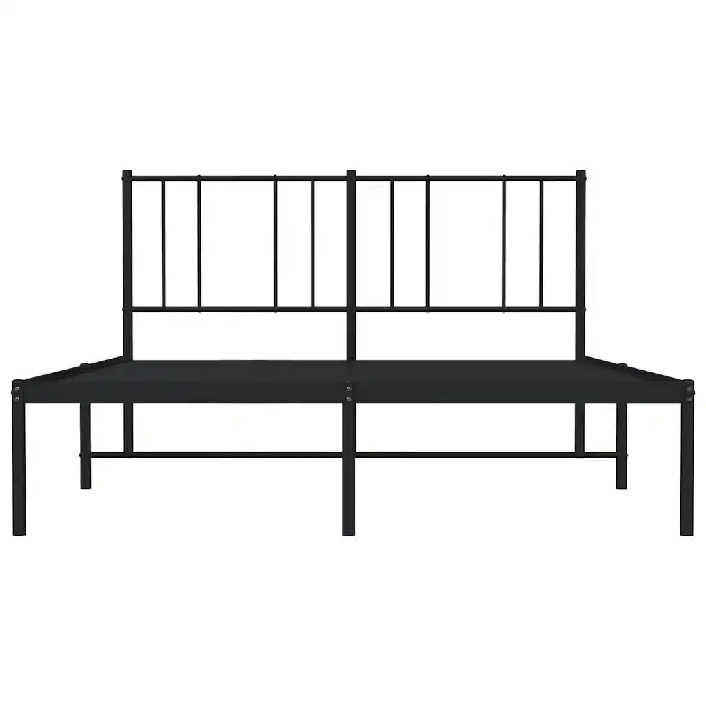 Giroletto con Testiera-Struttura Letto con testiera in Metallo Nero 160x200 cm 561502