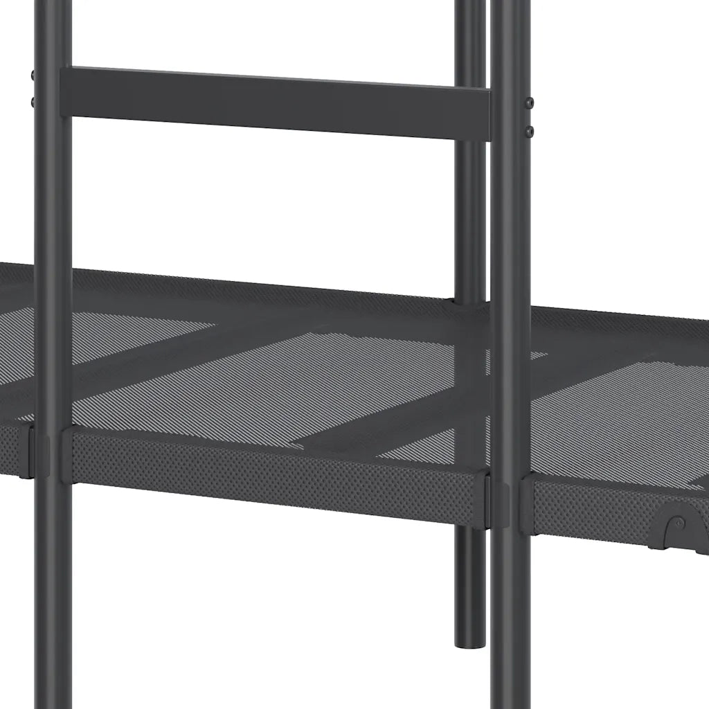 Letto a Castello senza Materasso Nero 80x200 cm in Acciaio 42000320