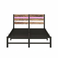 Letto 120x200cm LED - Xylo - USB spazio sotto letto metallo