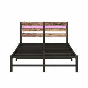 Letto 120x200cm LED - Xylo - USB spazio sotto letto metallo