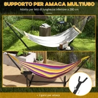 Supporto per Amaca in Acciaio con Tavolino Integrato e Carico Massimo 150kg, Nero