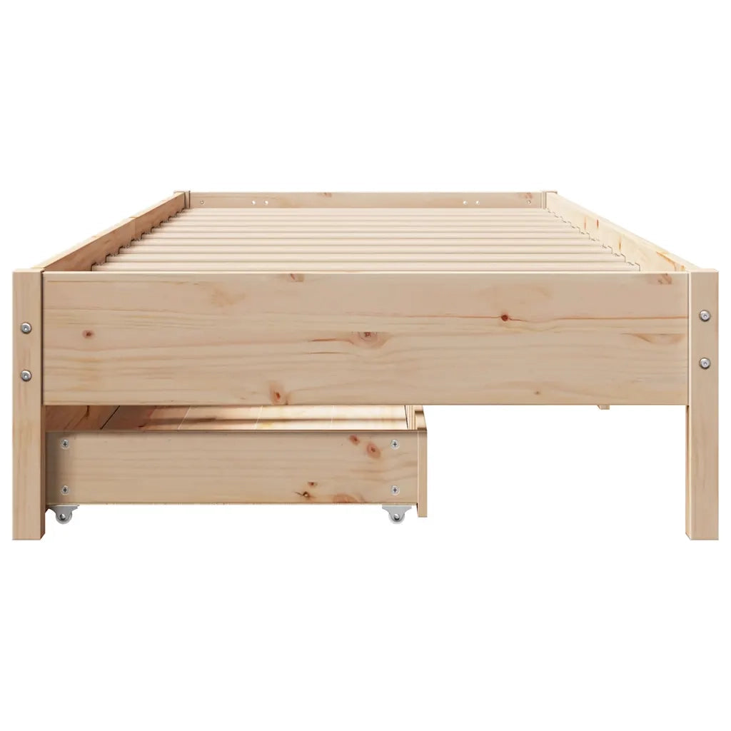 Letto senza Materasso 75x190 cm in Legno Massello Pino
