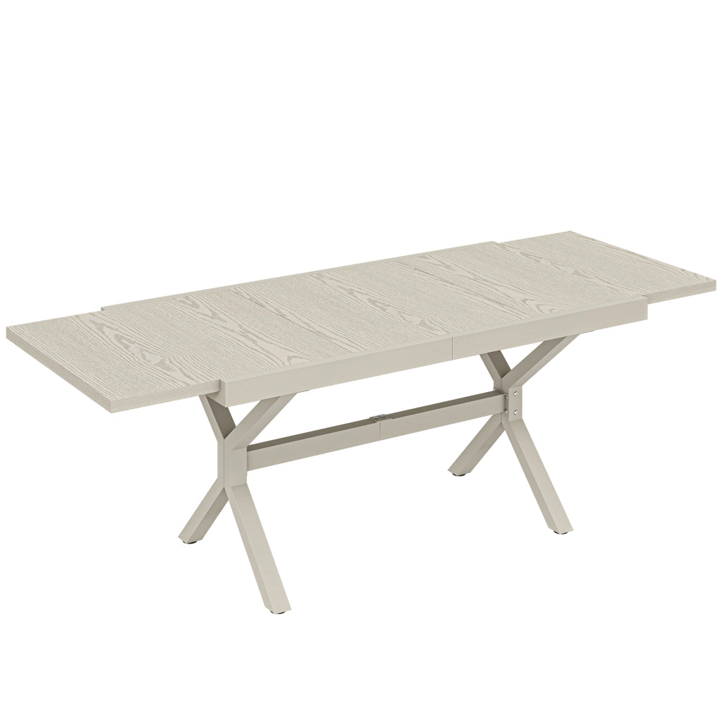 Tavolo da Giardino Allungabile 154-214x85x73 cm per 8-10 Persone in Alluminio e Acciaio Grigio