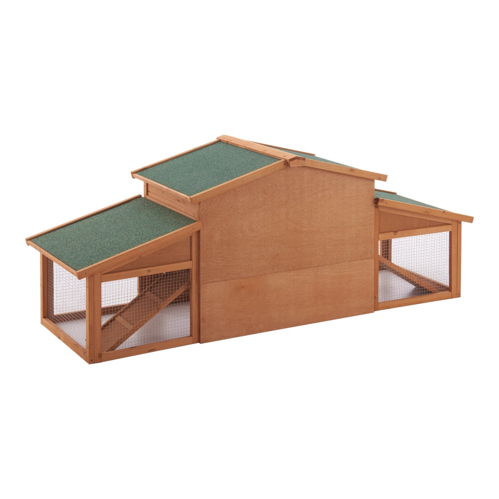 Conigliera 'Schmitten' Coperta con Tettuccio Impermeabile (AxLxP) 72 x 180 x 62 cm - Struttura in Legno [en.casa]