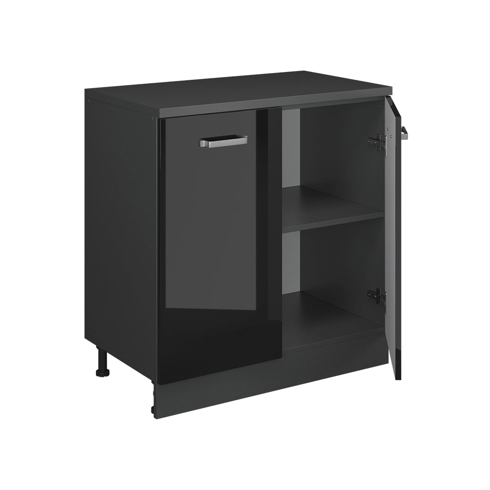 Mobile per mansarda Rion Nero lucido/Antracite 80 x 83.8 cm senza inclinazione con 2 ante Vicco