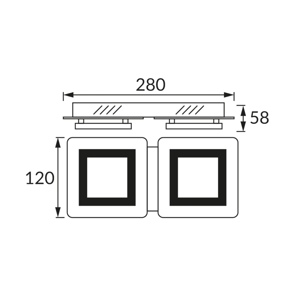Plafoniera moderna Lipsk Struhm cromo/nero 2x5W LED 4200K