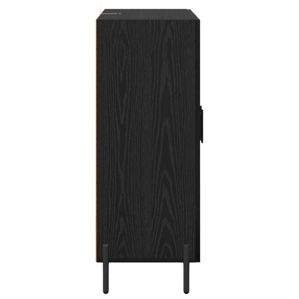 Credenza | Madia | Buffet da pranzo | Armadio da pranzo Rovere Nero 69,5 x 34 x 90 cm Legno multistrato