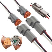 Stekker 3 poli grigia, chiusura ermetica, maschio e femmina, impermeabile, con cavo 16 AWG per motocicli, scooter, auto, barche (2 set)